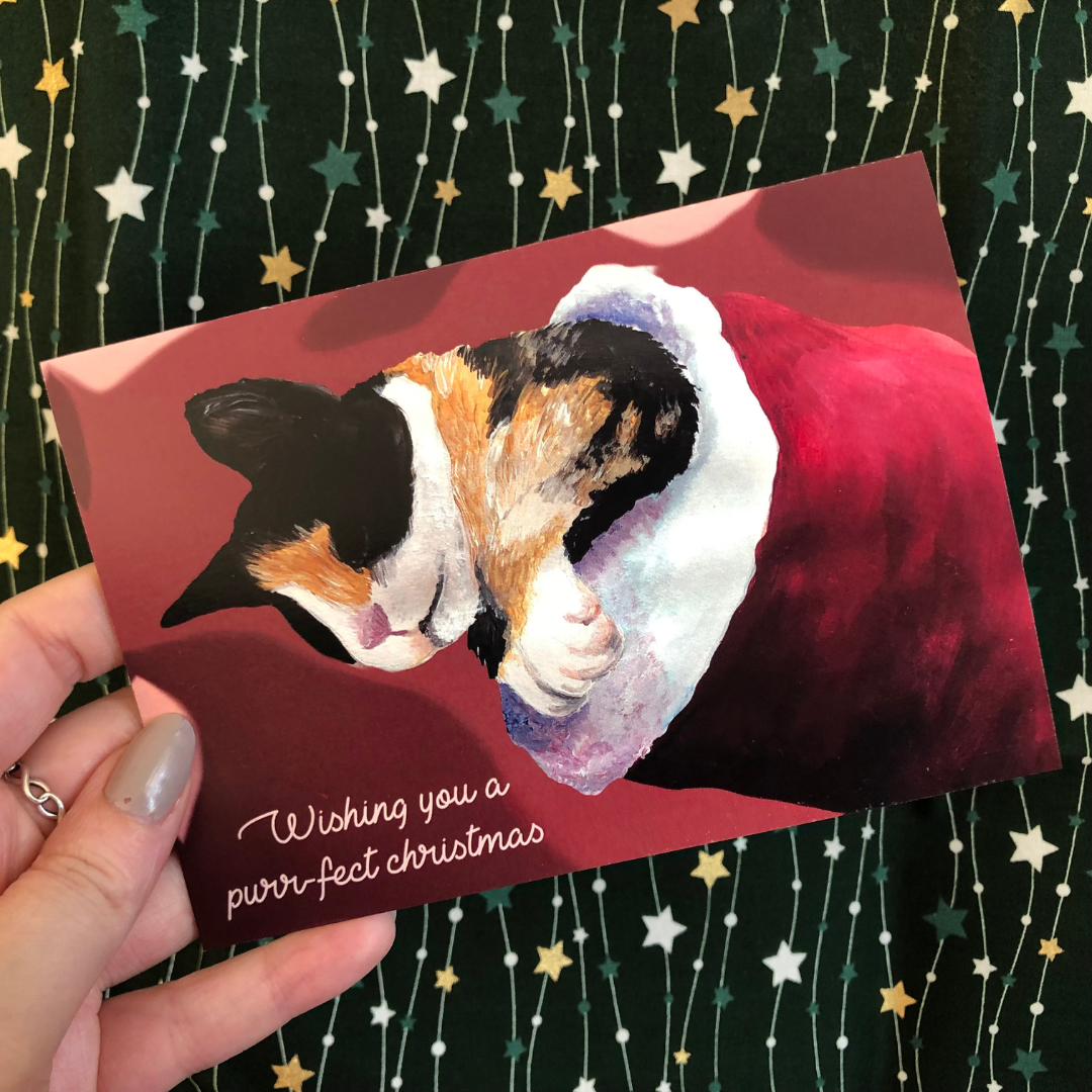 Handmade Christmas Card - Purrfect
