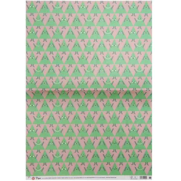 Paper Patch Foiled Decoupage Paper - Merry Christmas Fir Trees