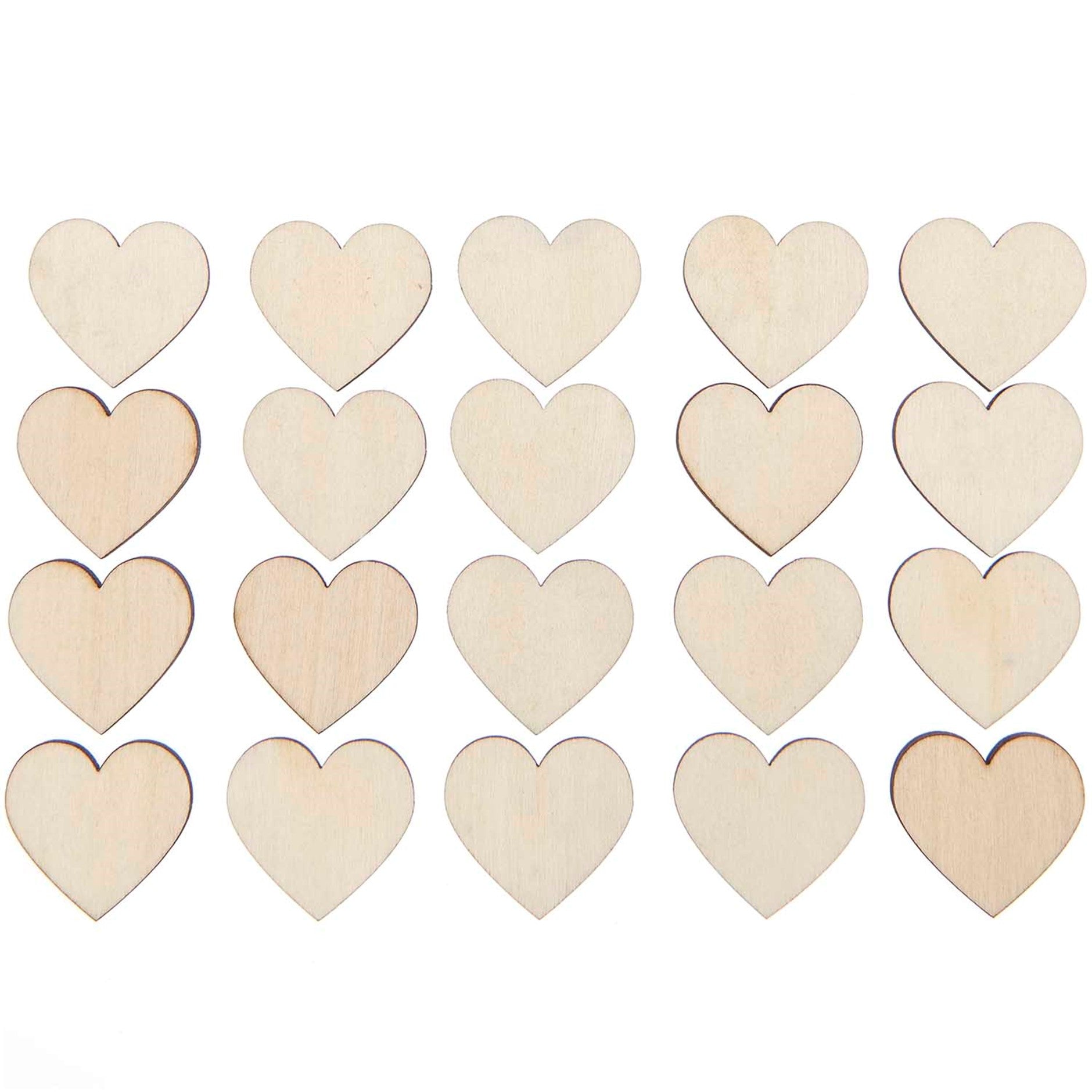 Wooden Hearts Small - 20pc