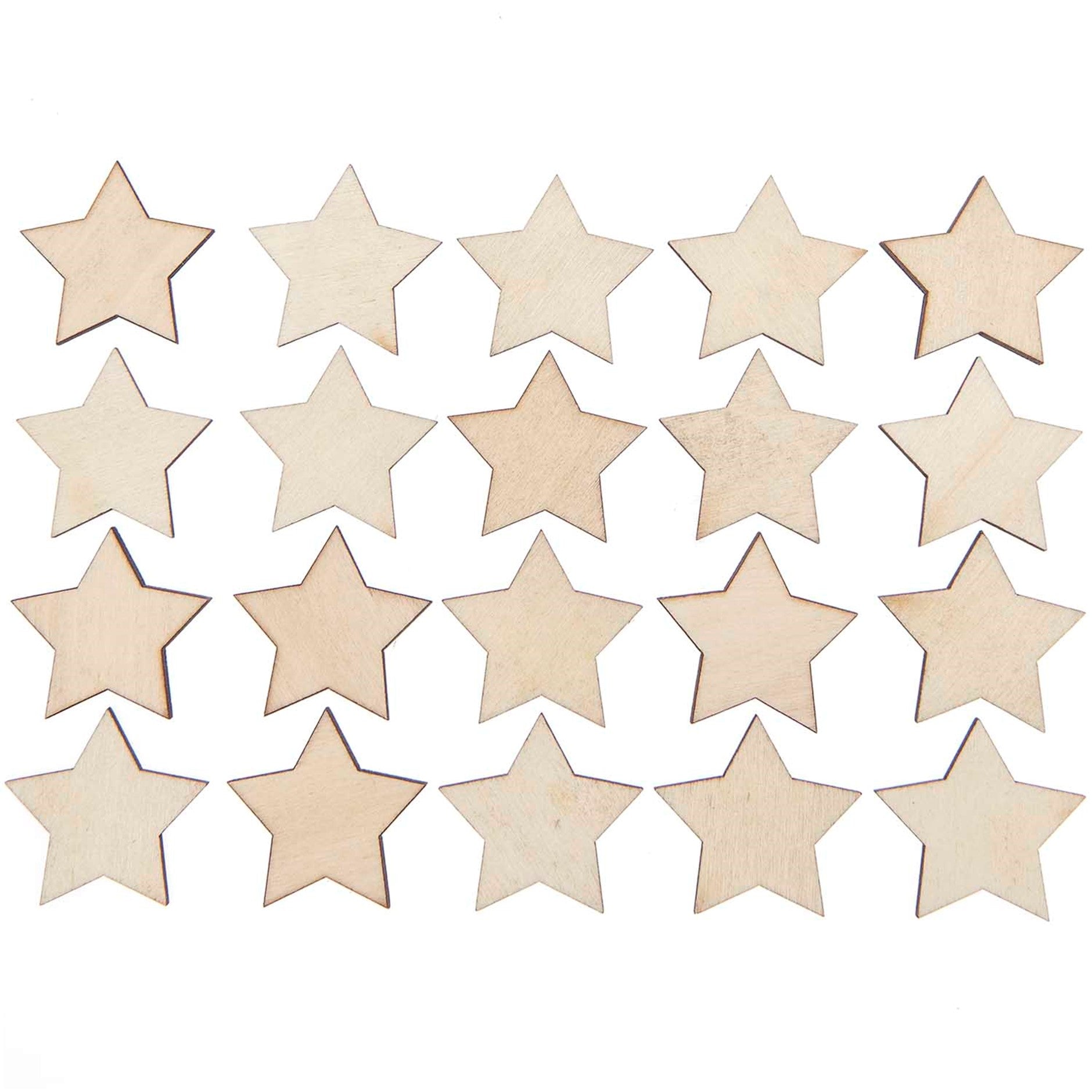 Wooden Stars Small - 20pc