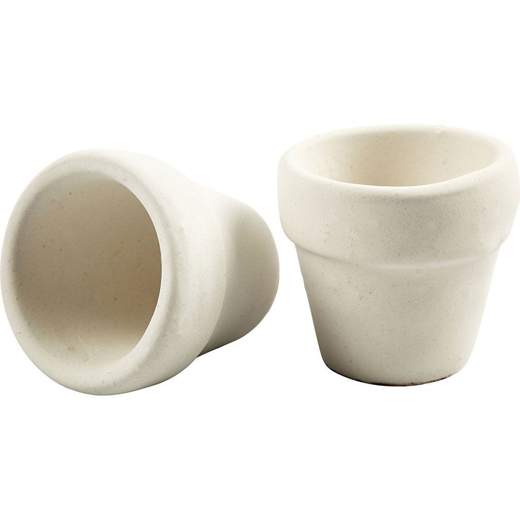 Mini Terracotta Flower Pot - White