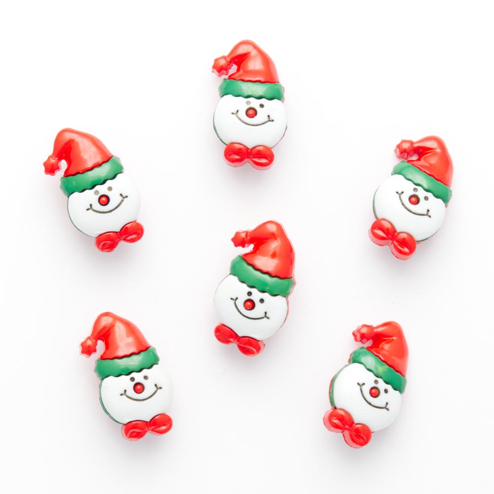 Christmas Buttons: Happy Snowman Head