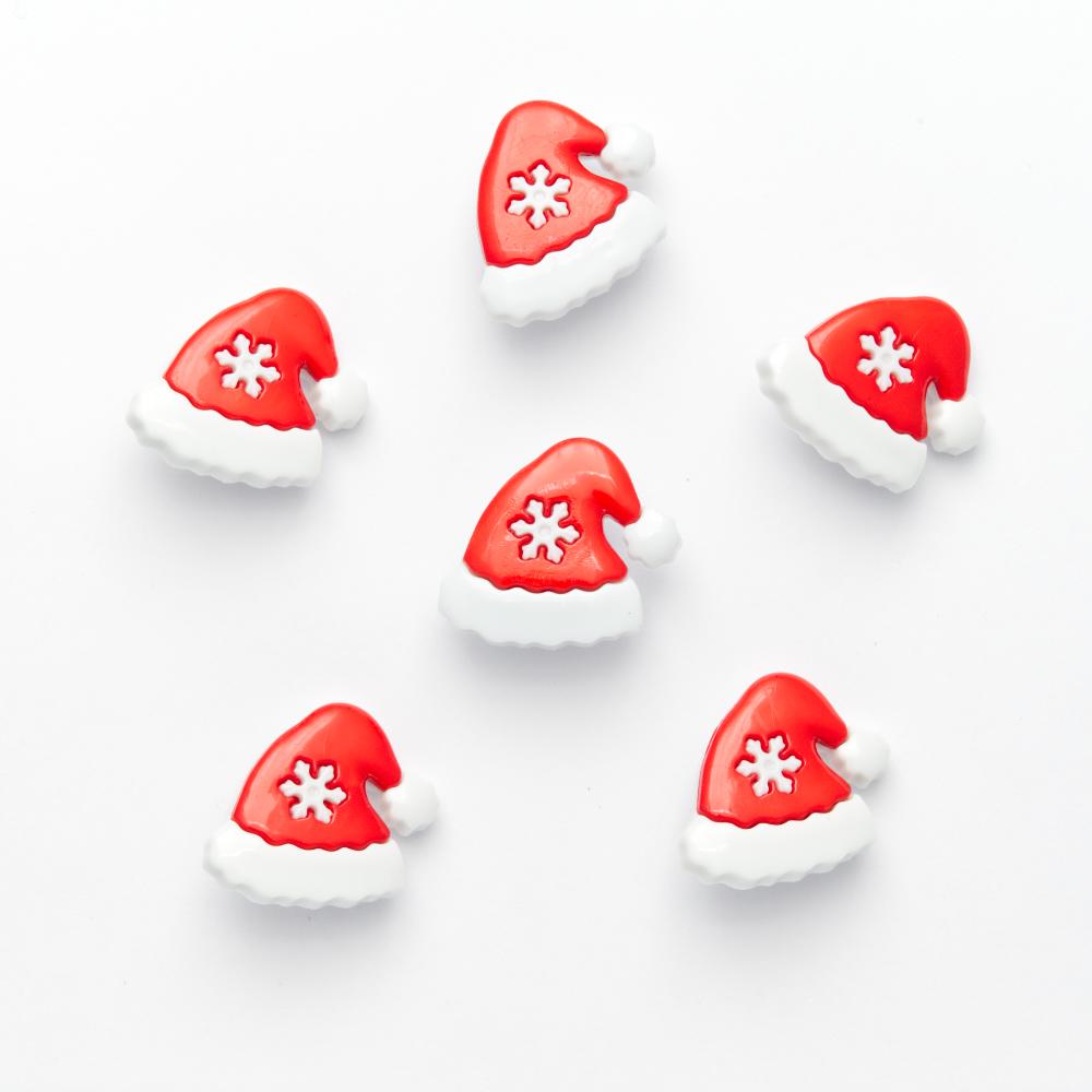 Christmas Buttons: Santa Snowflake Hat