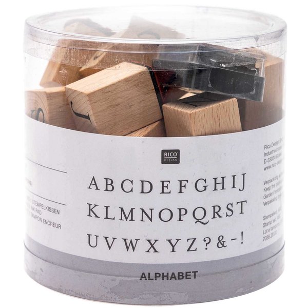 Paper Poetry Alphabet Stamp Tub with Ink Pad - 30pcs