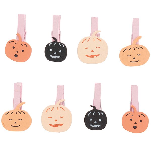 Rico Design Halloween Mini Pegs: Pumpkins - 8pc