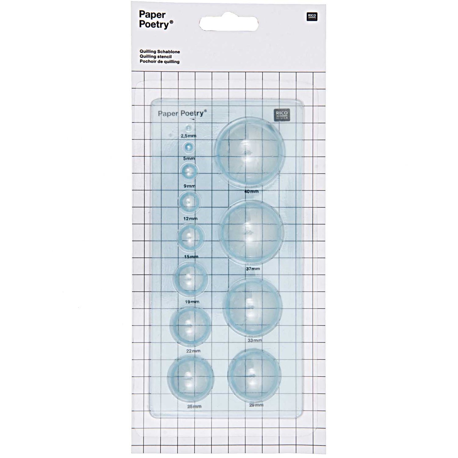 Paper Poetry Quilling Tools: Quilling Stencil - Hemispheres