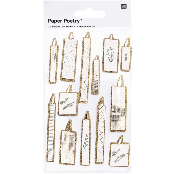 Paper Poetry 3D Topper Stickers - Nostalgic Christmas Candles