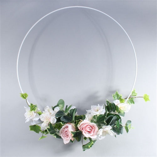 Metal Macramé Ring / Flower Hoop - White