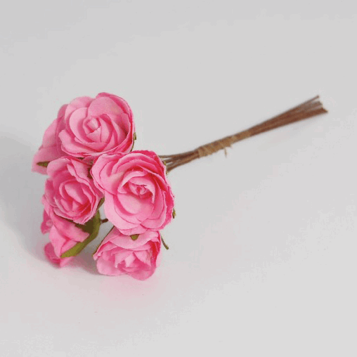 Paper Flowers: 18mm Wild Roses - 6 stems