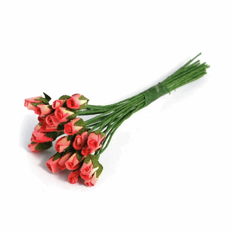 Paper Flowers: 3mm Rose Buds - 24 stems