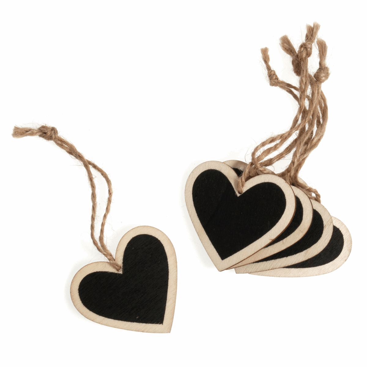 Small Wooden Heart Blackboard Tags - 5pk