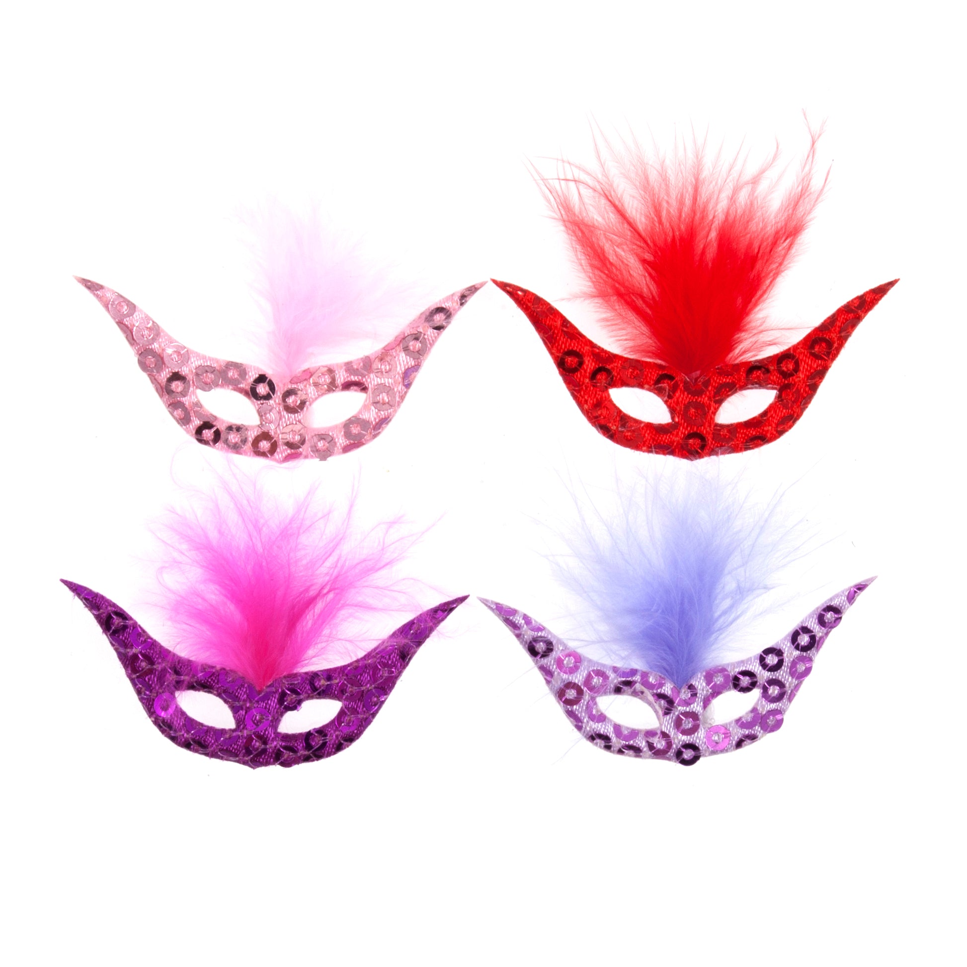 Embellishments: Feathered Masks: 4pk | Buy Online from The Home Crafters