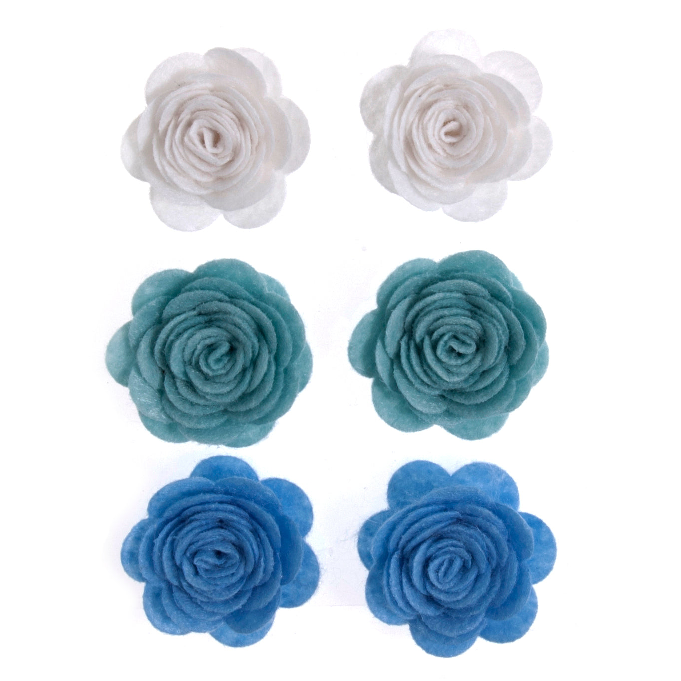 Craft Embellishments: Rose: Blues: 6pk