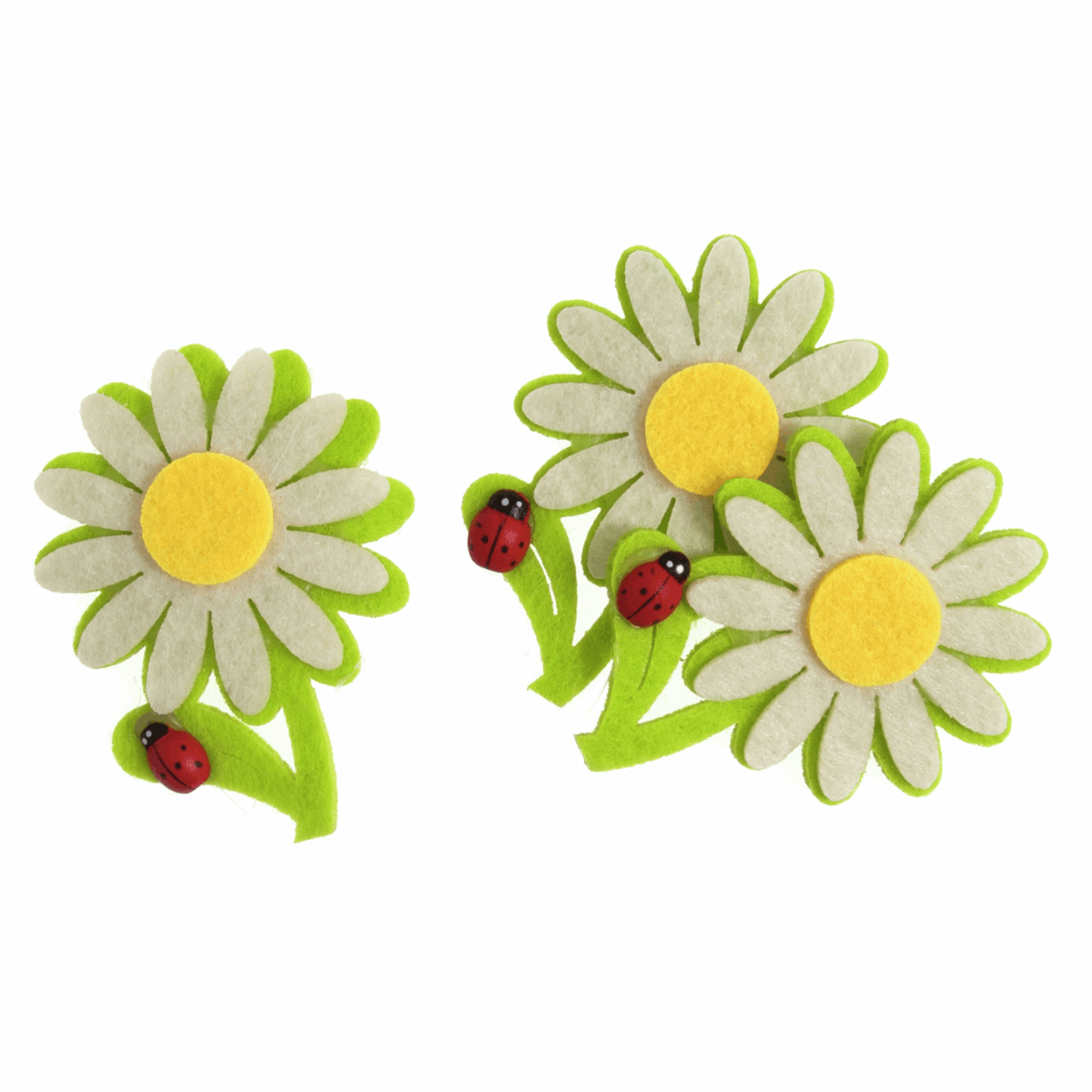 Craft Embellishments: Felt Sunflower with Ladybird -3pk