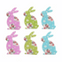 Crafts Embellishments: Floral Standing Rabbit: Pack of 6