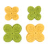 Craft Embellishments: Green & Yellow Decoupage Flower Heads - 24pc