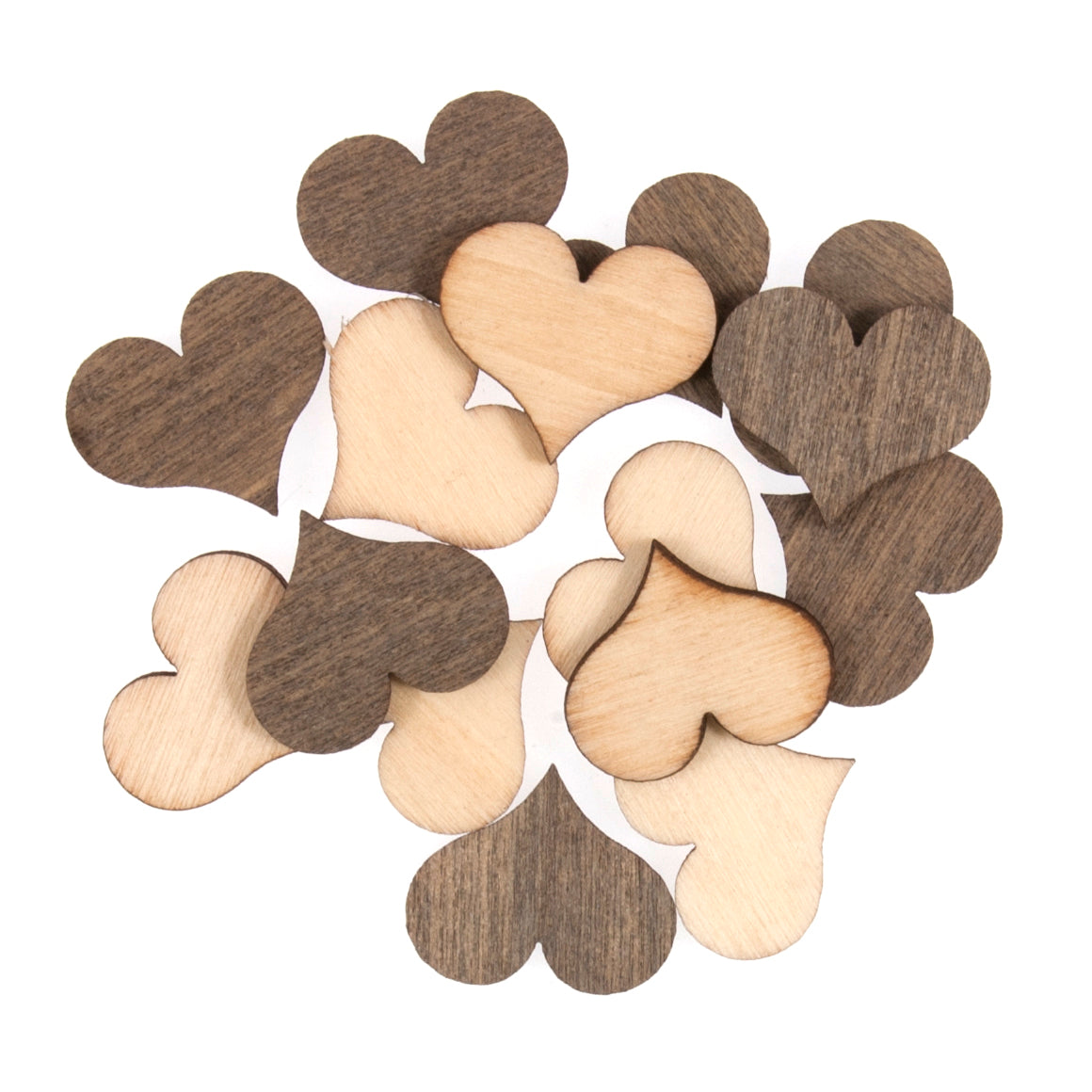 Craft Embellishments: Wooden Hearts - 16pk