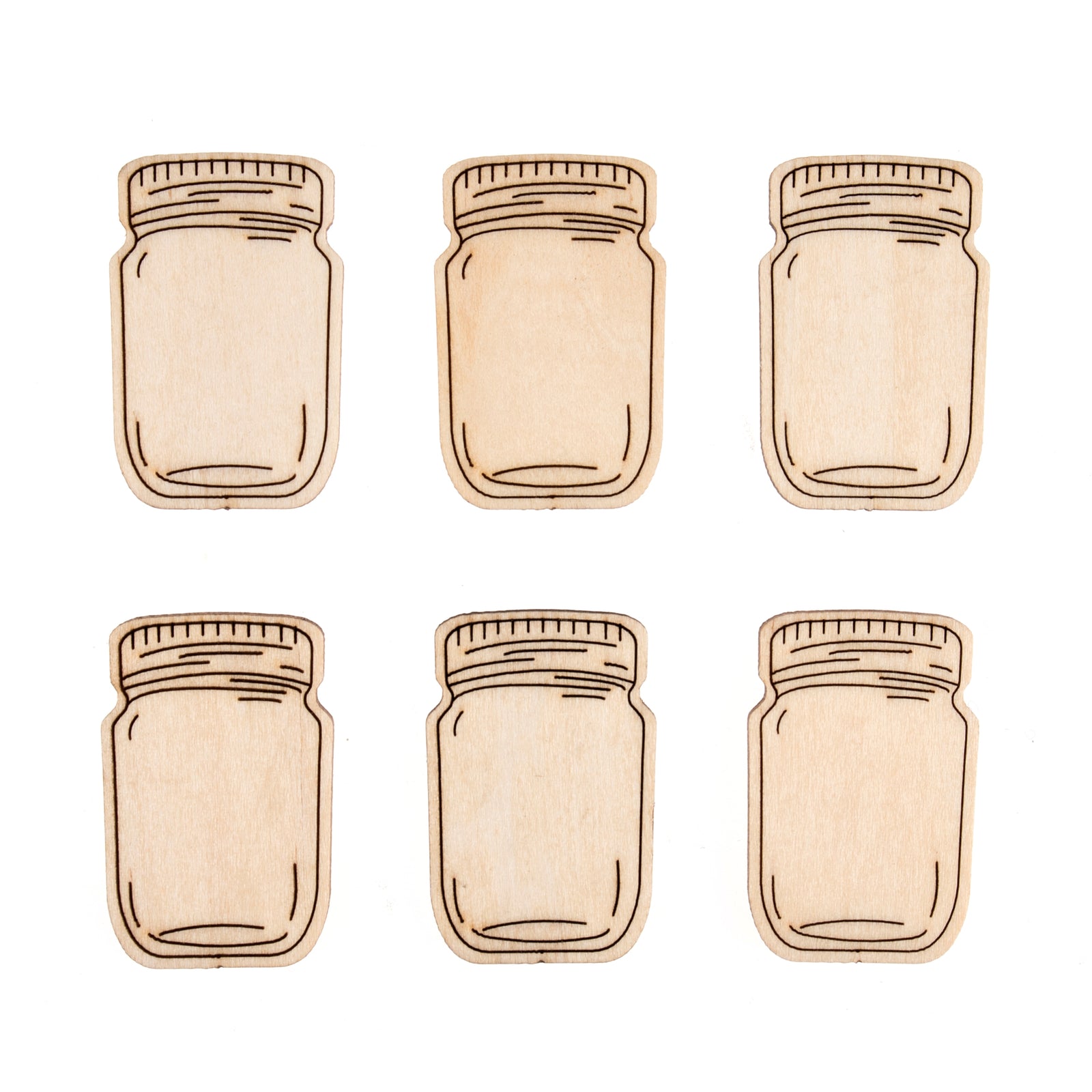 Craft Embellishments: Wooden Jars - 12pk