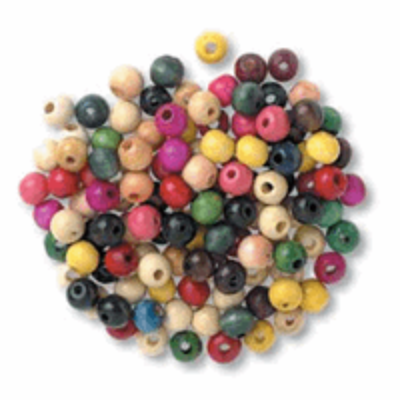 Trimits Multicoloured Wooden 8mm Beads - 150pk