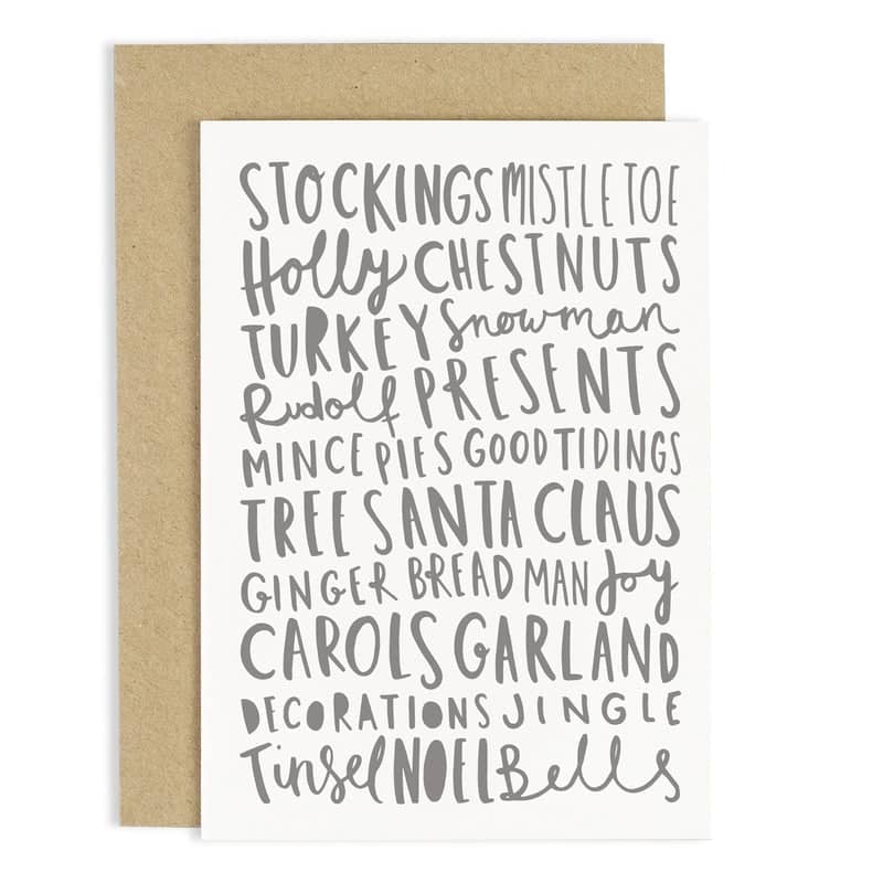 Christmas Words Christmas Card | Buy Online from The Home Crafters