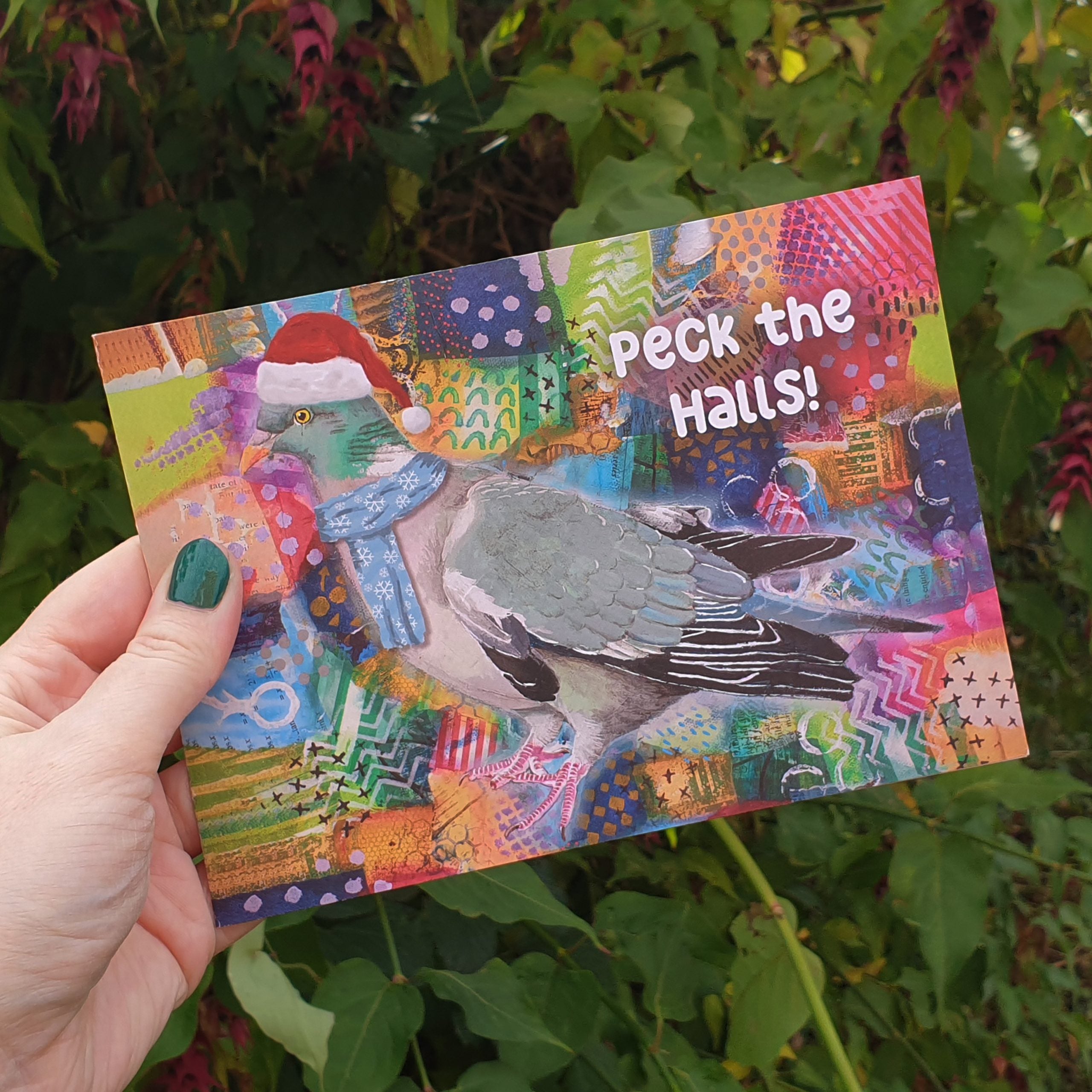 Themshed Creative Greetings Card - Jeff the Christmas Pigeon