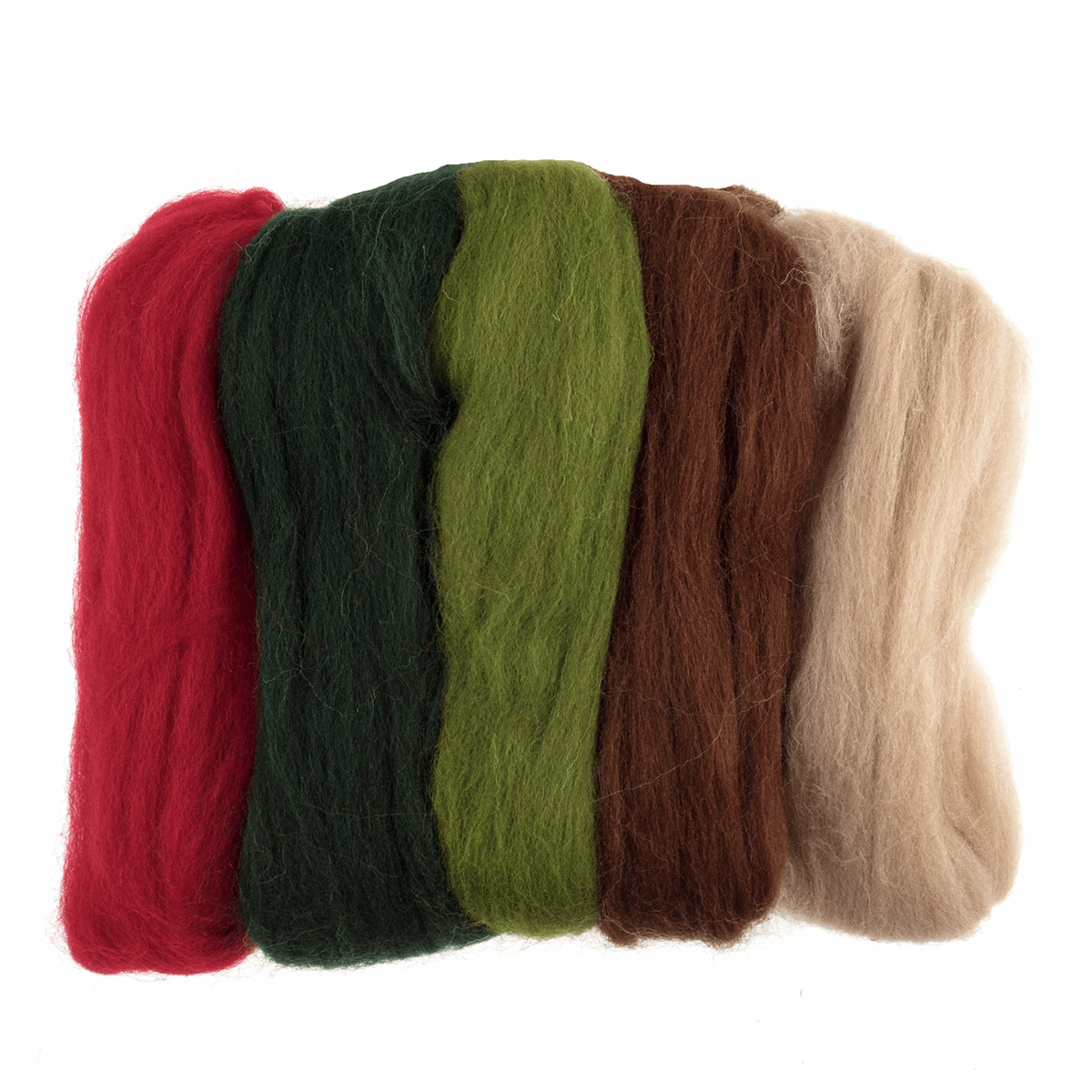 Natural Wool Roving: 50g: Christmas