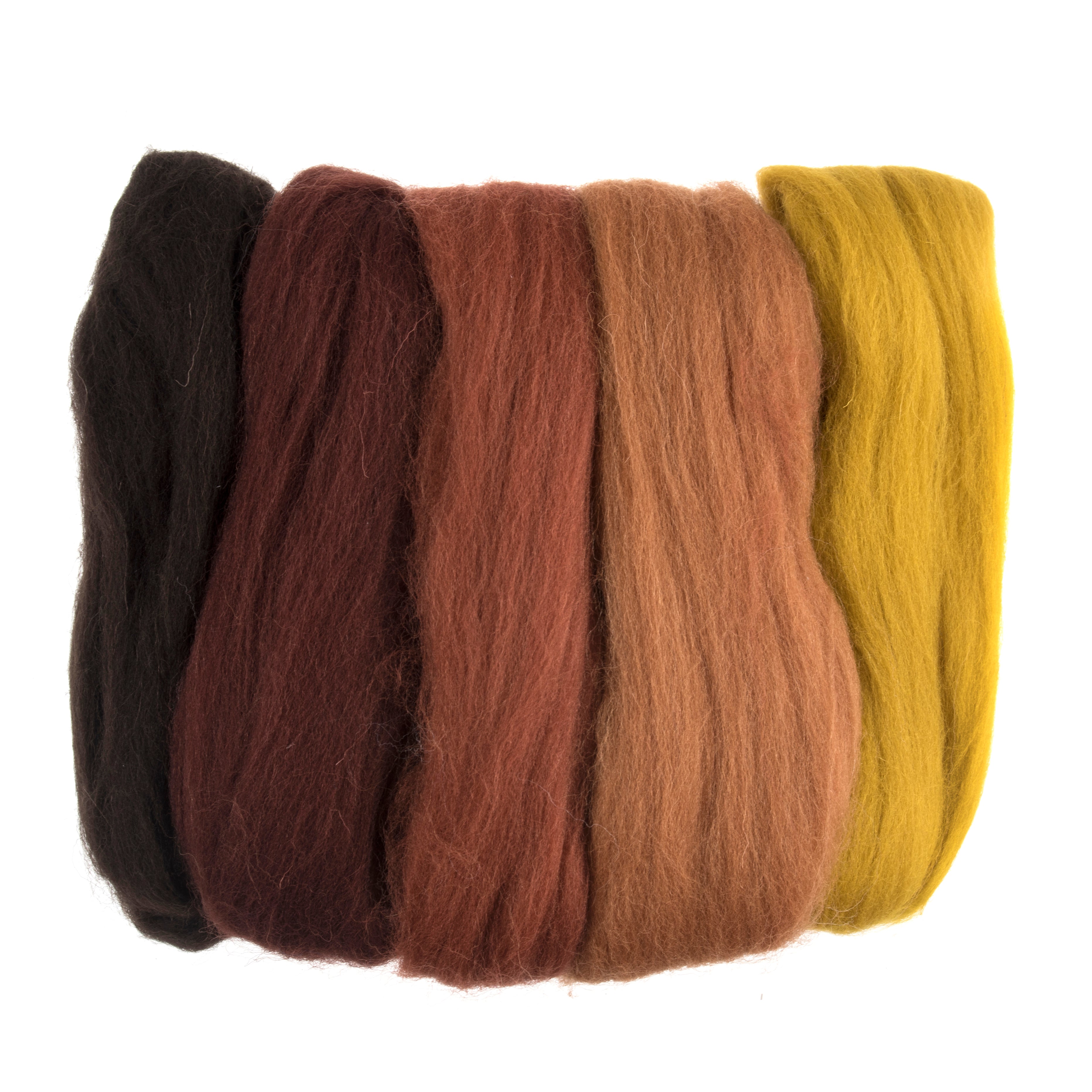 Natural Wool Roving: 50g: Assorted Autumn