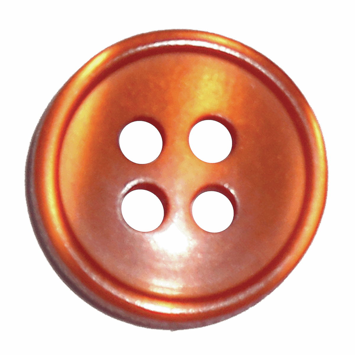 Button: 4-Hole: 13mm: Orange