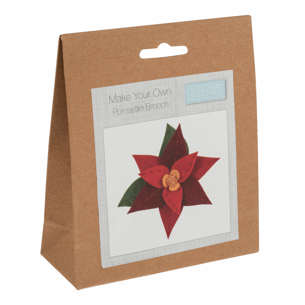 Trimits Felt Decoration Kit: Christmas Poinsettia Brooch