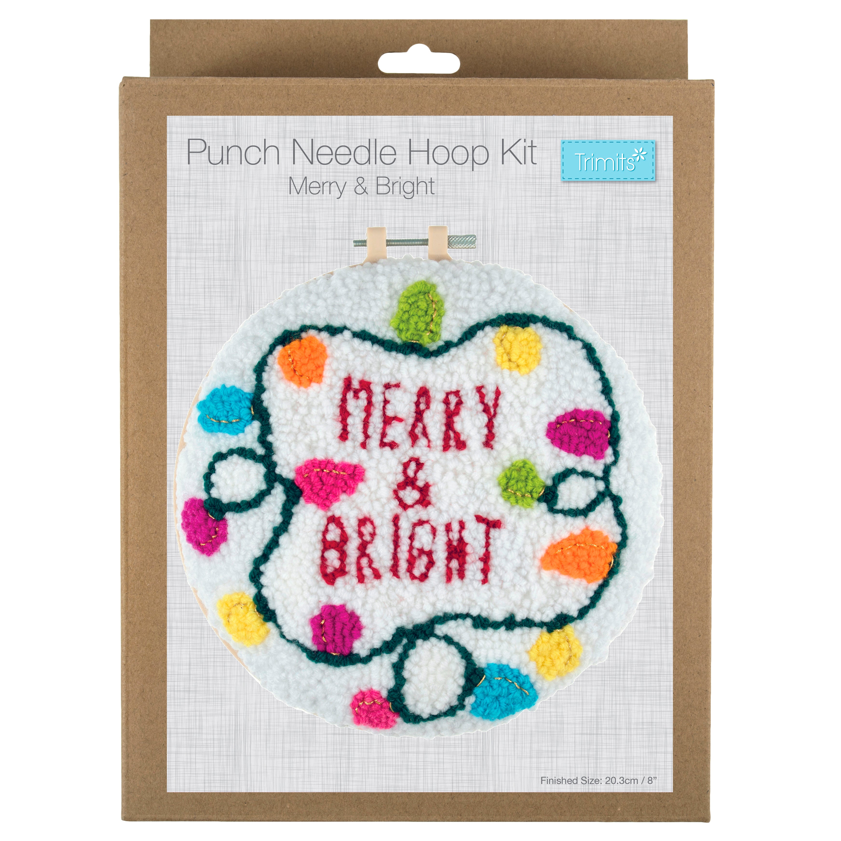 Trimits Punch Needle Yarn & Hoop Kit: Merry & Bright