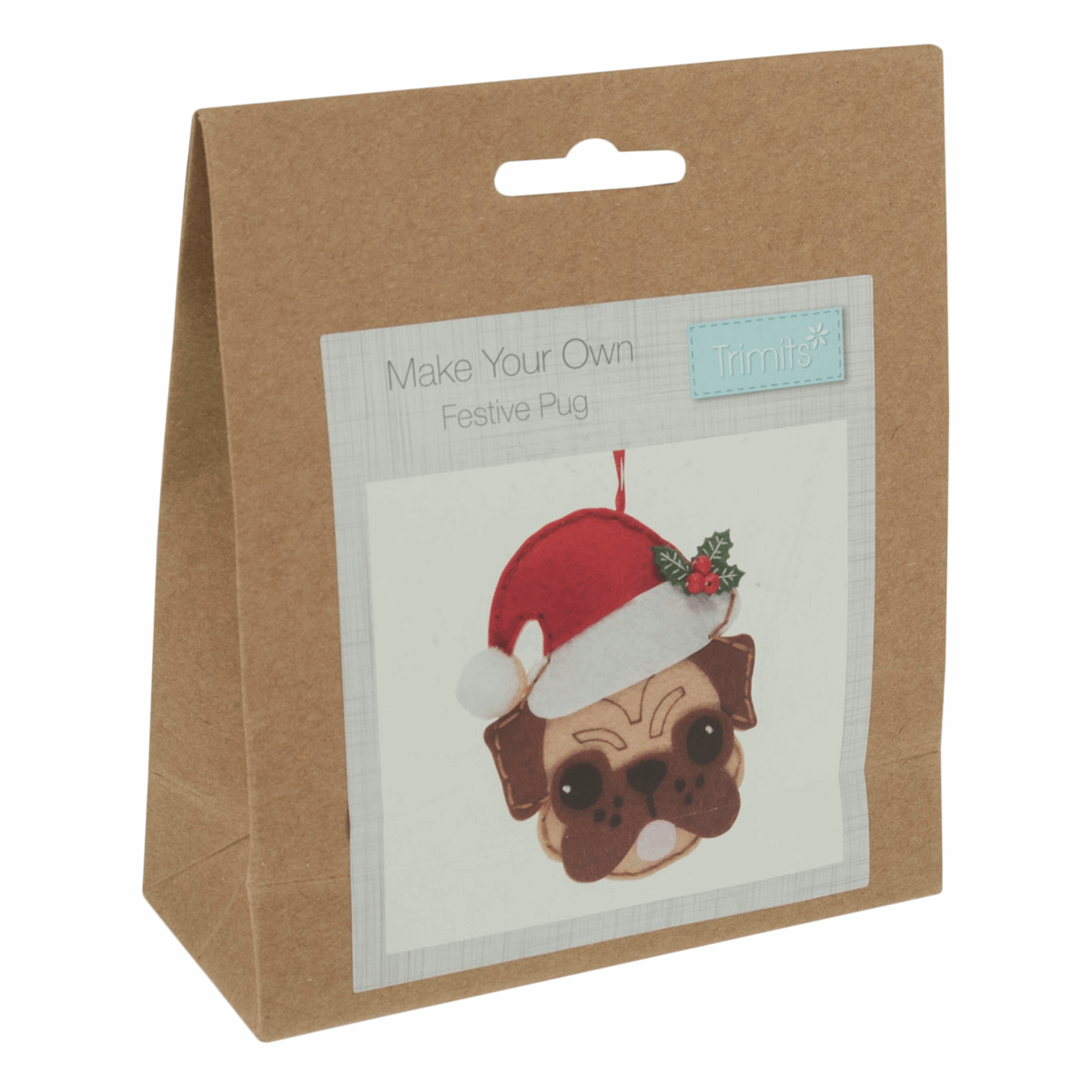 Trimits Felt Decoration Kit: Pug in Santa Hat | Buy Online from The Home Crafters