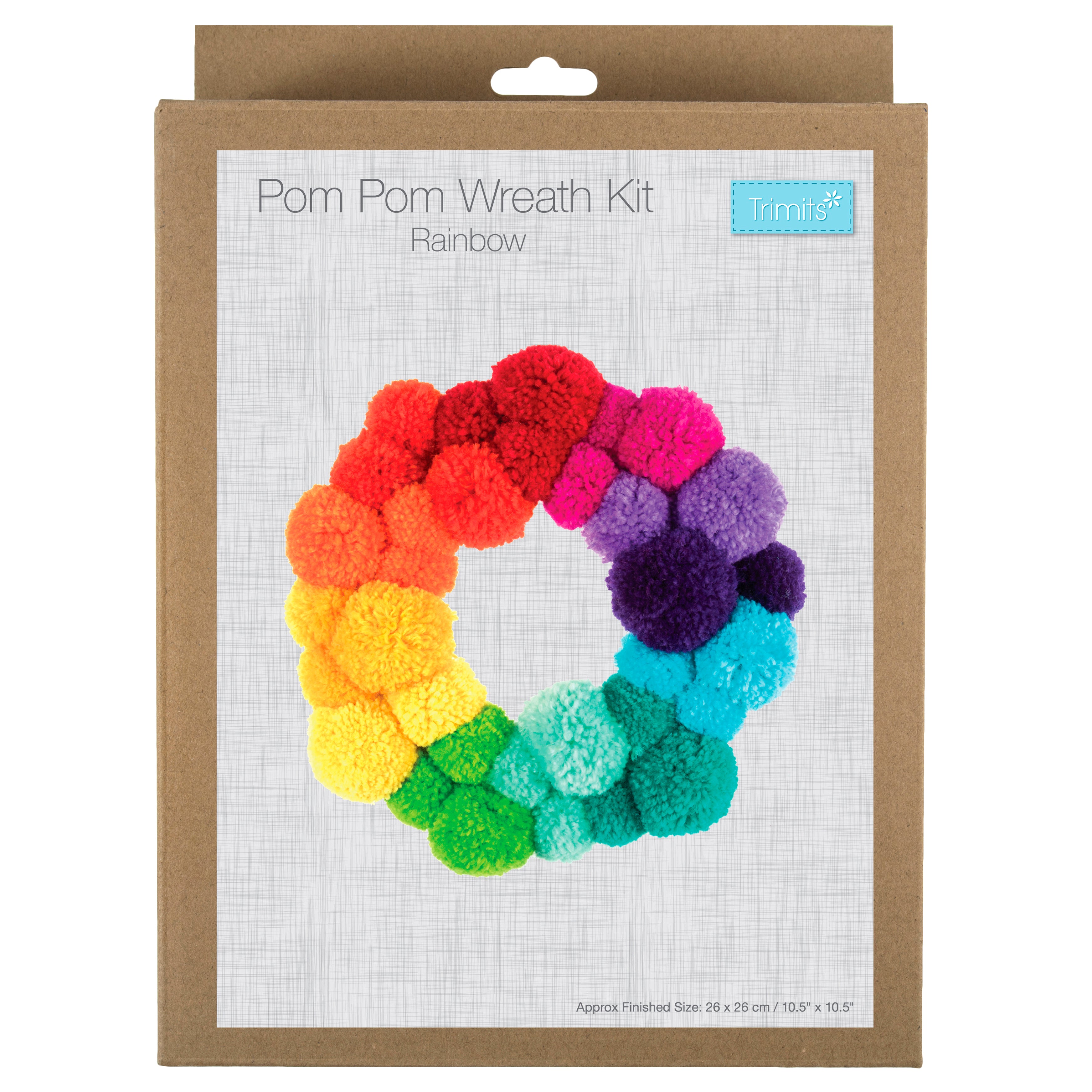 Trimits Pom Pom Wreath Making Kit: Rainbow