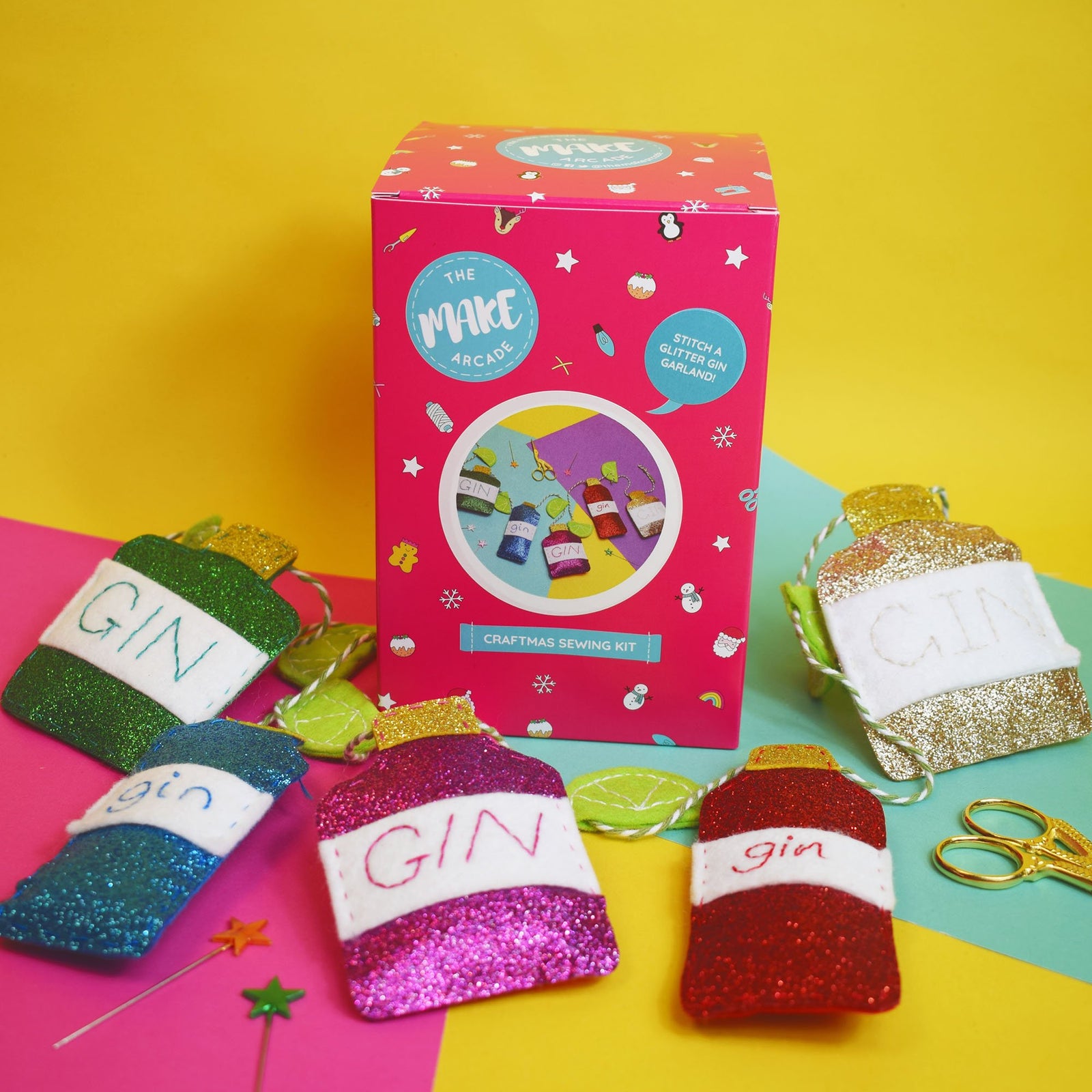 The Make Arcade Christmas Felt Garland Kit - Gin Party