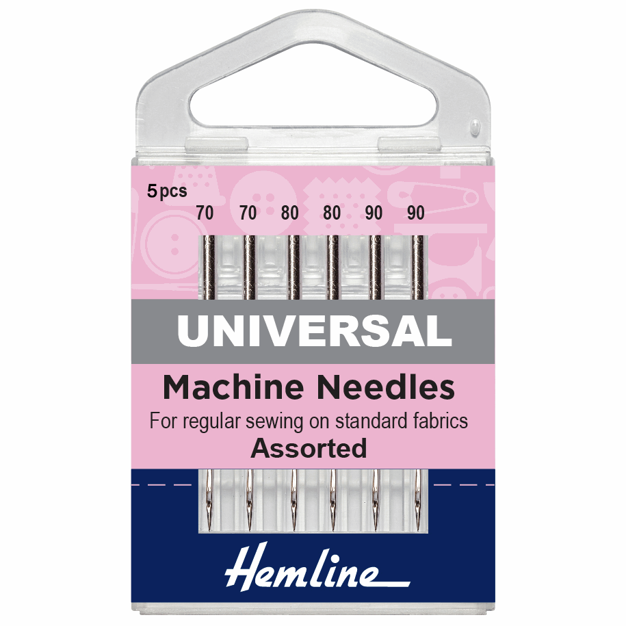Hemline Universal Sewing Machine Needles: Mixed -6pk