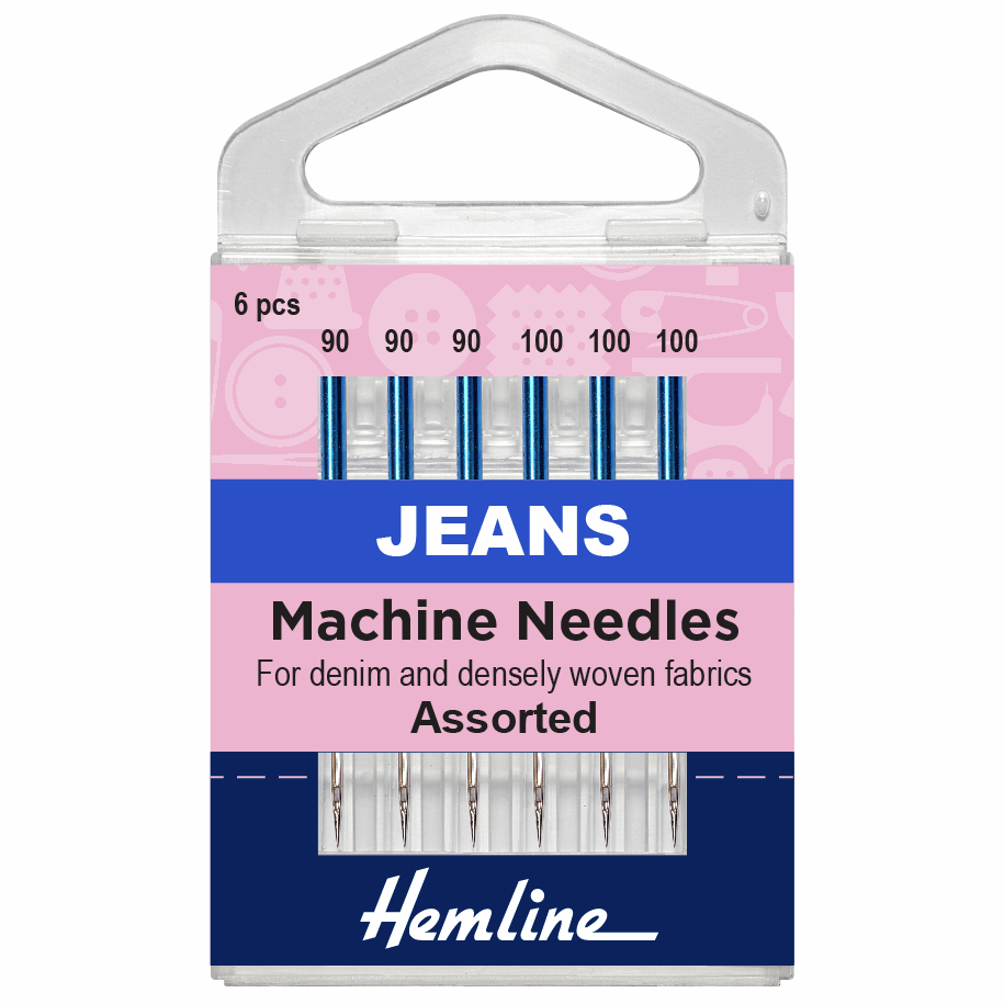 Hemline Sewing Machine Needles: Jeans: Heavy Mixed - 6pk