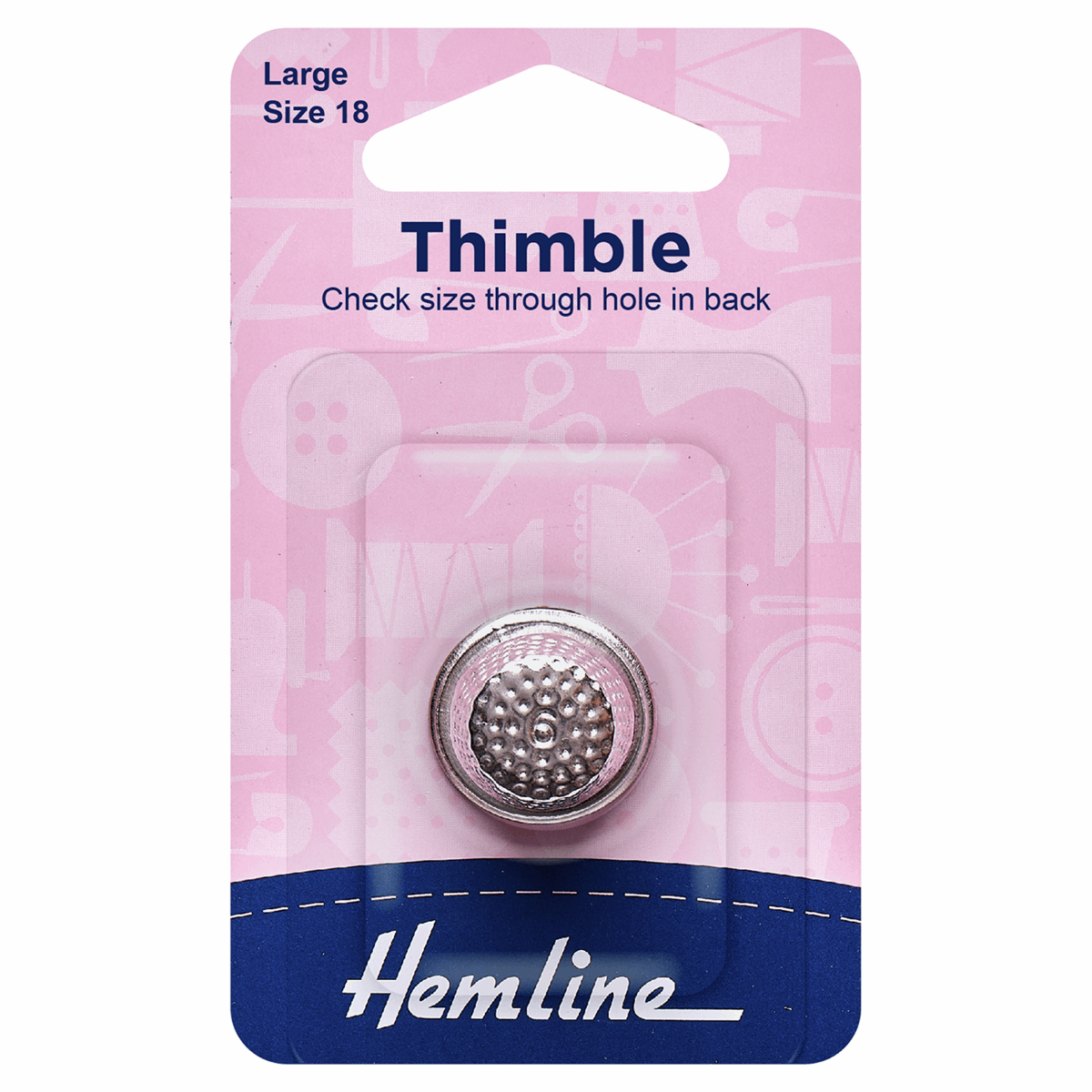 Hemline Metal Thimble: Size 18 - Large