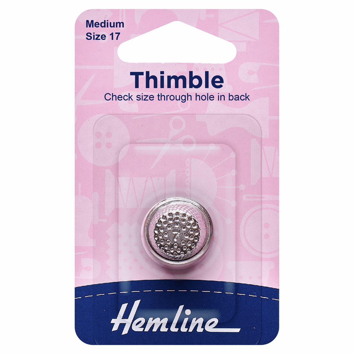 Hemline Metal Thimble: Size 17 - Medium