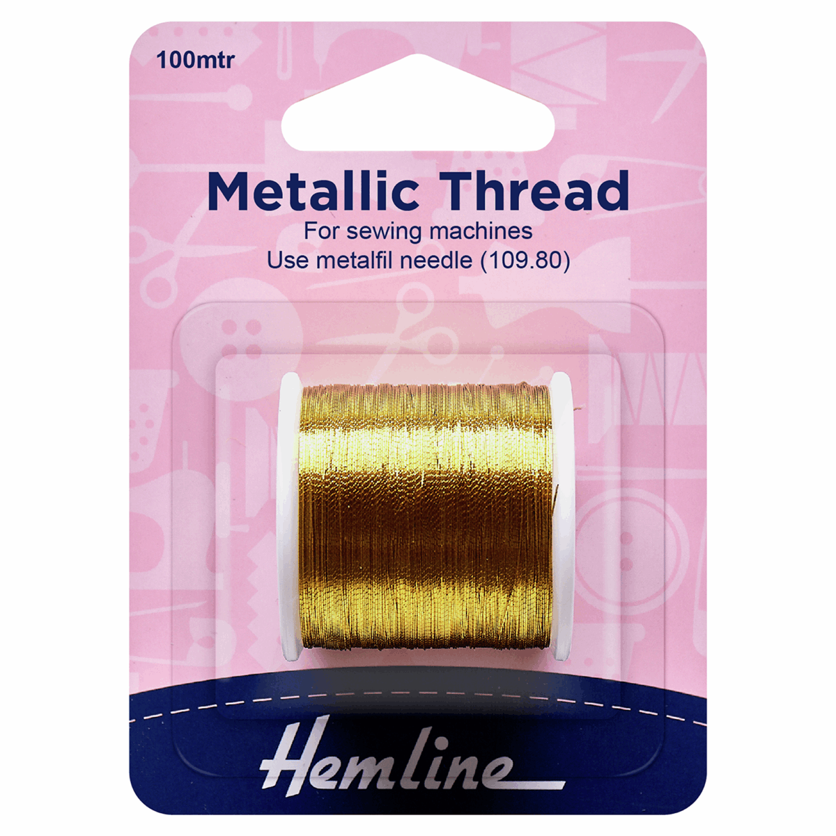 Hemline Metallic Thread for Sewing Machines - 100m