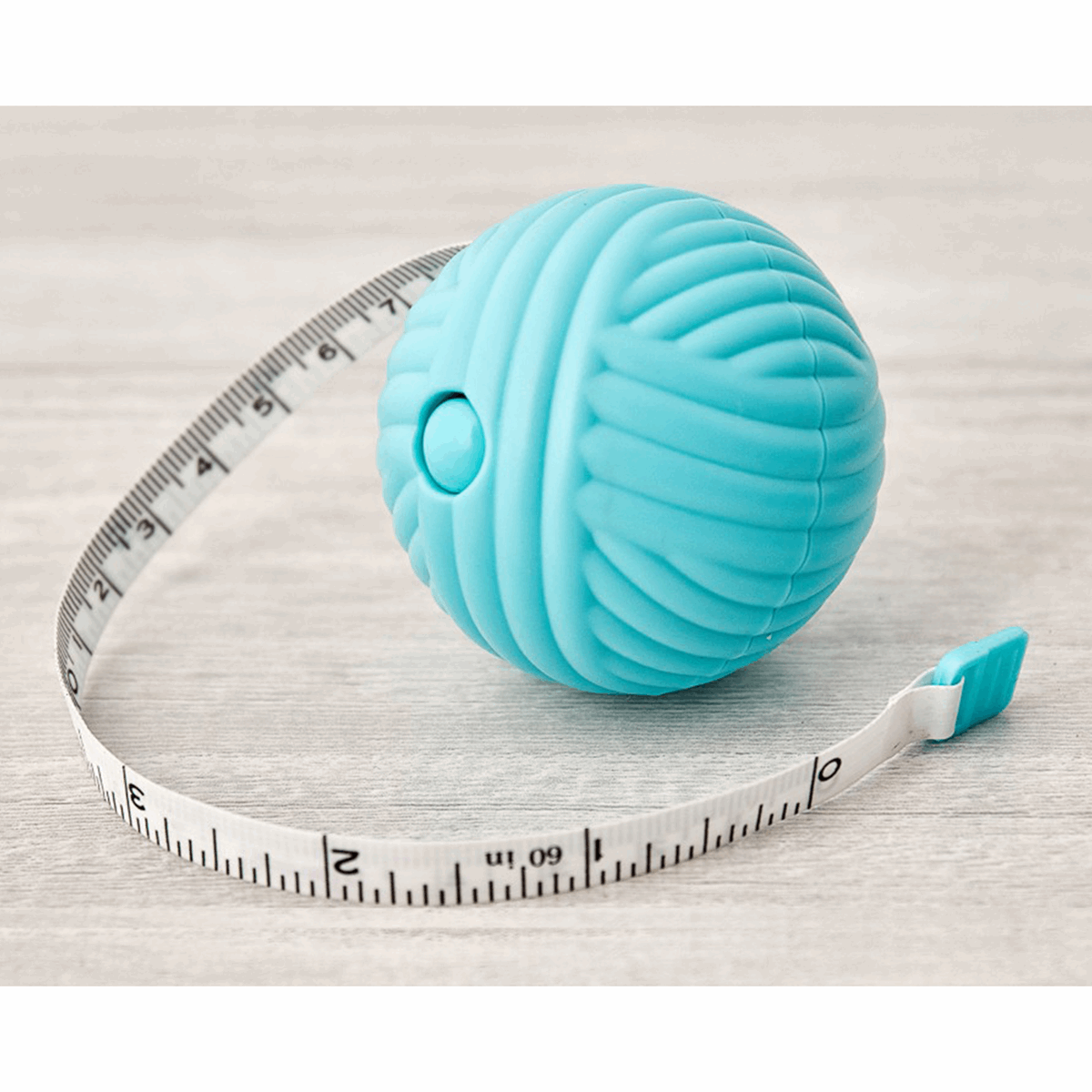Novelty Retractable Tape Measure: Blue Yarn Ball