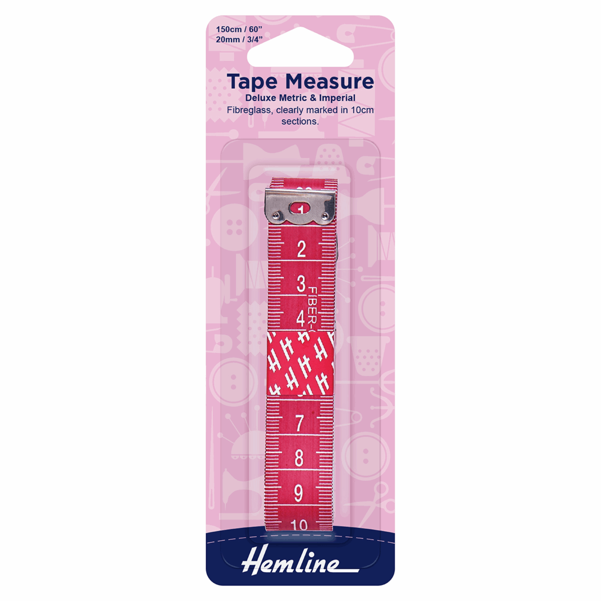 Hemline Deluxe Tape Measure: 150cm