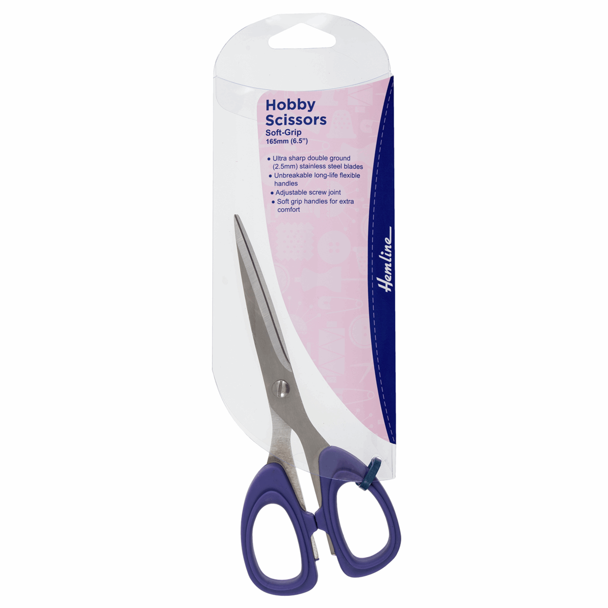 Hemline Soft Grip Scissors: 16.5cm/6.5in