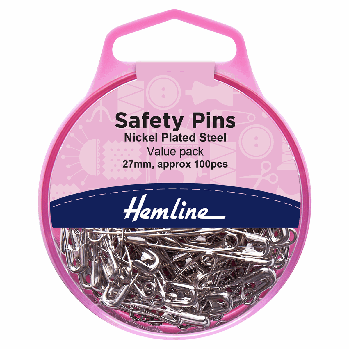Hemline Safety Pins: Value Pack - 100pc