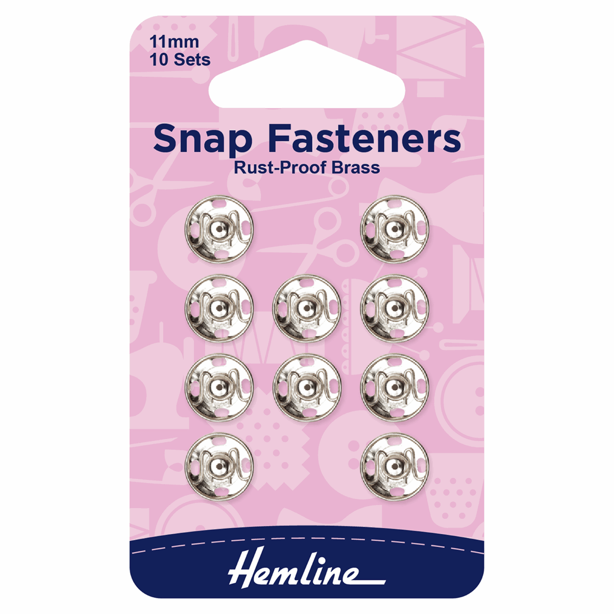 Hemline Sew On Snap Fasteners: Nickel