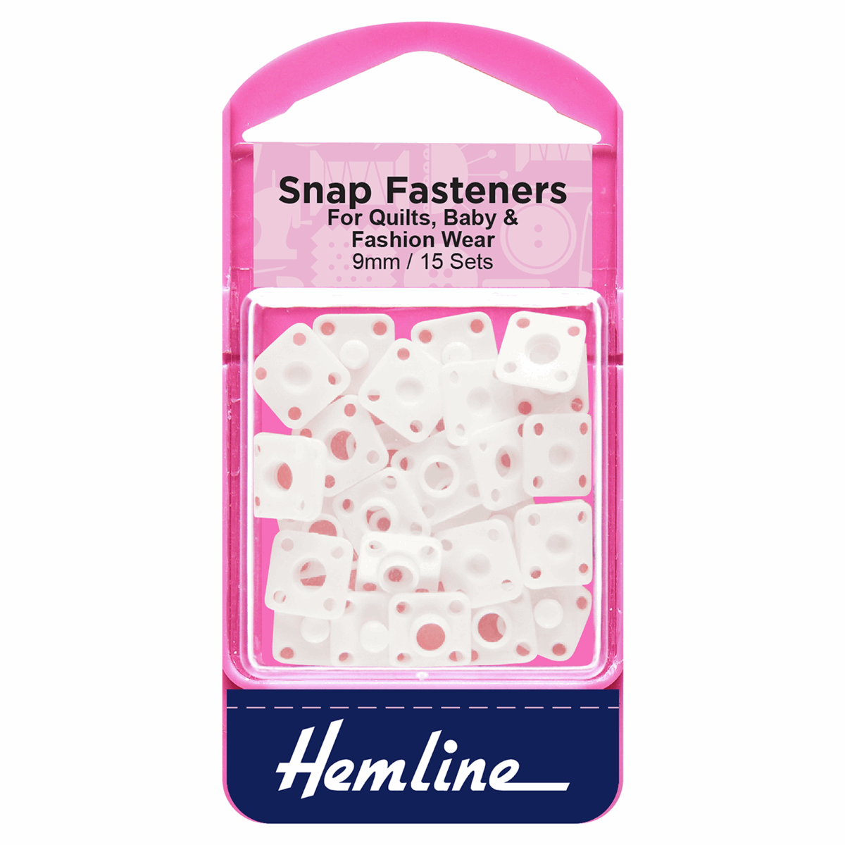 Hemline Sew On Snap Fasteners: Derlin - 9mm