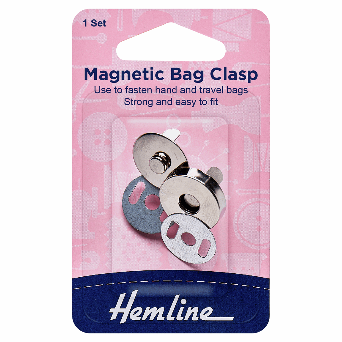 Hemline Magnetic Bag Closure: 19mm