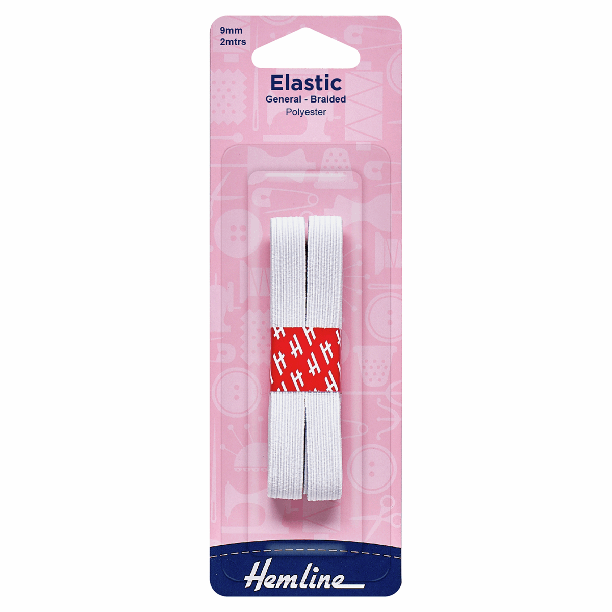 Hemline General Purpose Braided Elastic - 2m x 9mm
