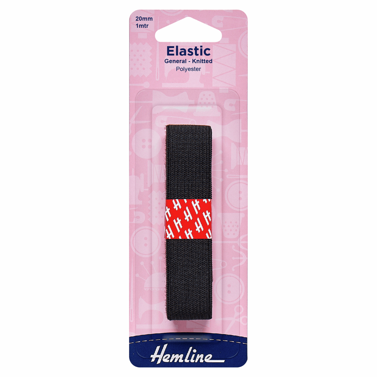 Hemline General Purpose Knitted Elastic - 1m x 20mm