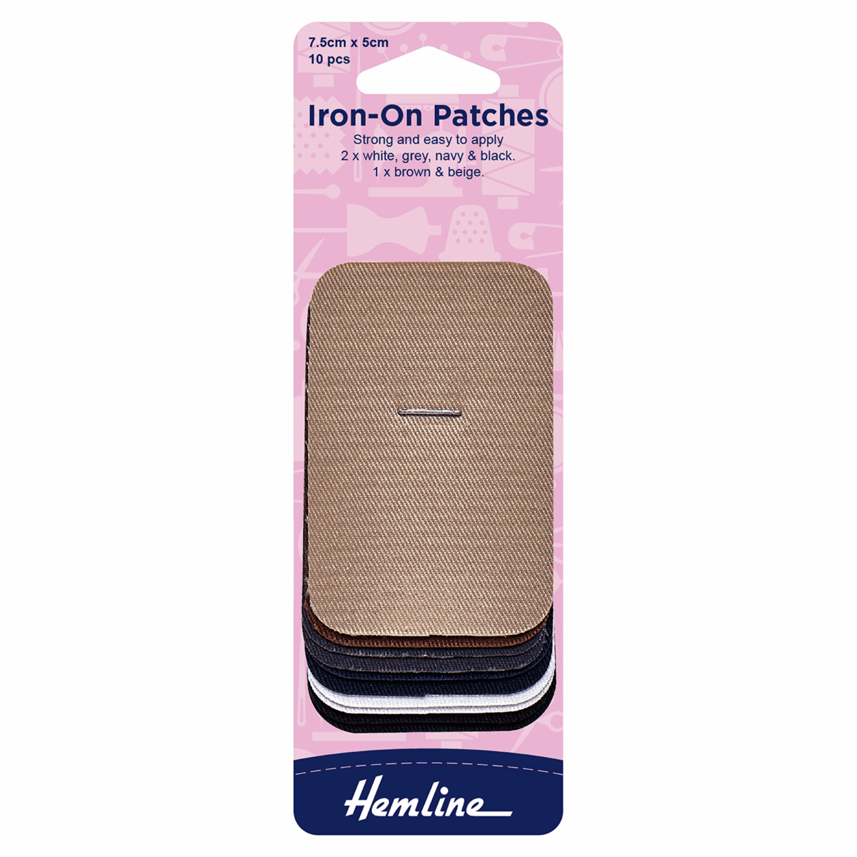 Hemline Assorted Iron On Patches - Cotton
