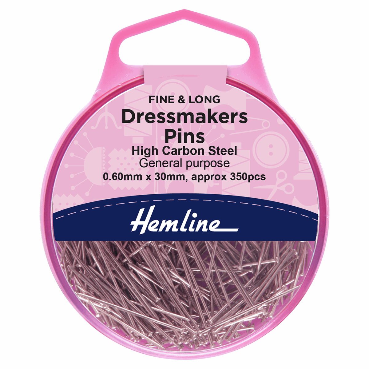 Hemline Dressmaker Pins: Nickel 30mm - 350pcs