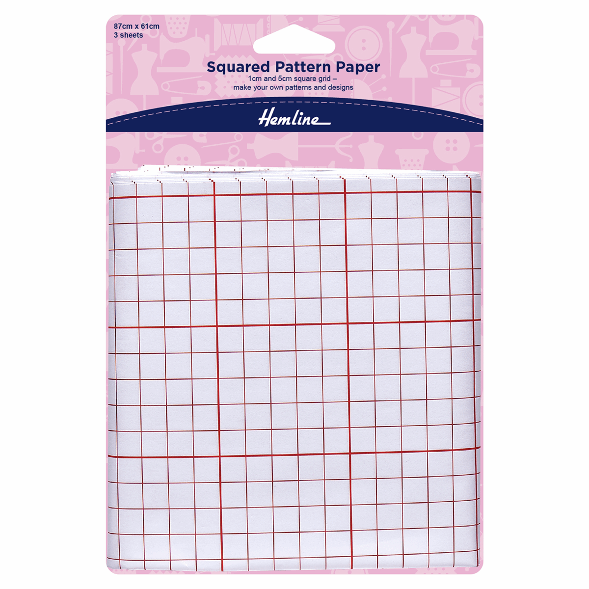 Hemline Square Pattern Tracing Paper - 3 sheets